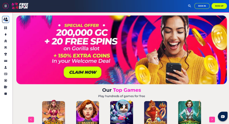 Free Spin sweepstakes casino